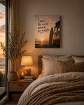 Surfer Sunset Canvas Wall Art — "Leave the World Behind for a While"